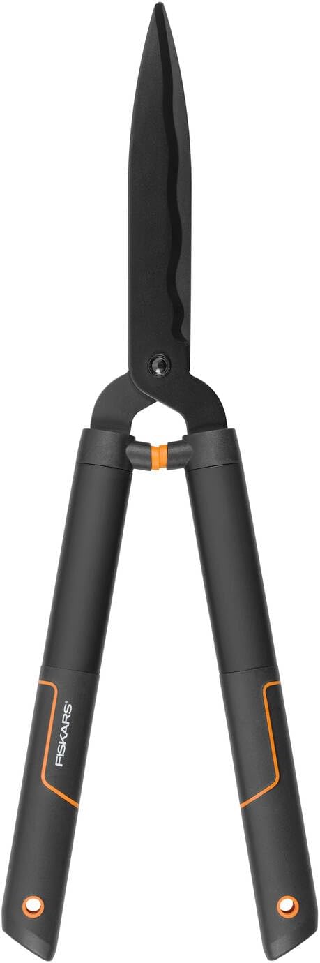 Fiskars SingleStep Hedge Shear Wavy Blade HS22, Curved Blade, Steel Blades, Length: 58 cm, Matte Black, 1001433