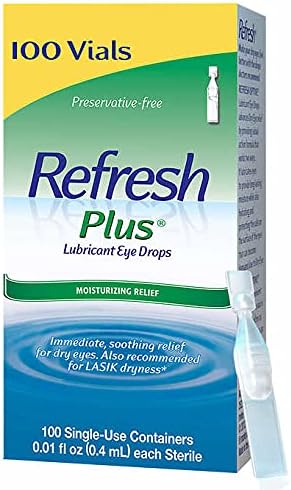Refresh Plus Lubricant Eye Drops Long Lasting Relief Plus Protection for Mild to Moderate Dry Eye -200 Single Use Vials