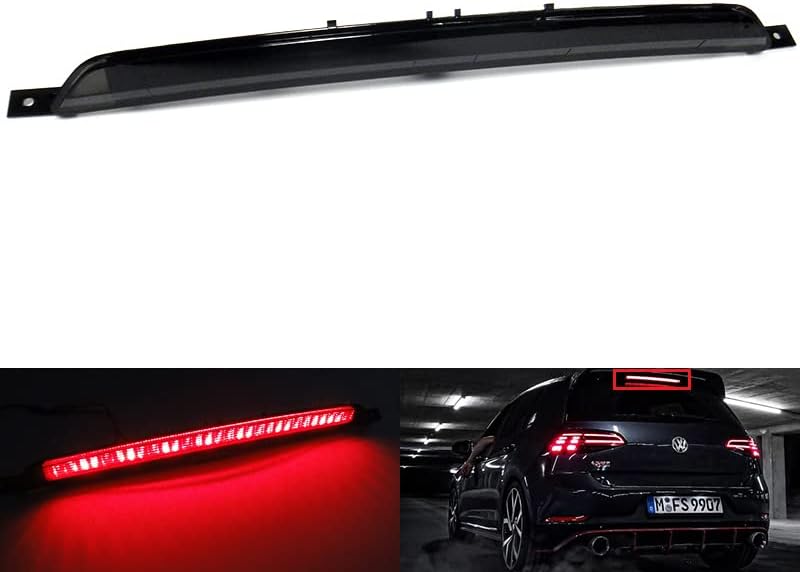 2x Black Smoked Lens LED Rear High Level Centre Third Brake Stop Light For 2013-2019 Golf MK7 GTI GTD R 2018+ T-Roc Touareg