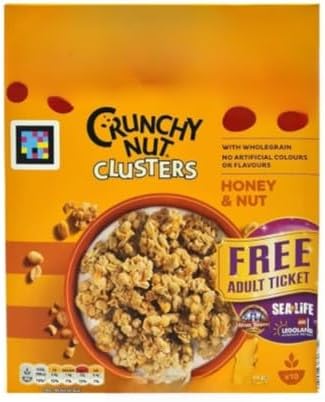 Crunchy Nut Chocolate Clusters Cereal 450G (Pack Of 4) Healthy Delicious Tasty Breakfast Crunchy Texture And Delicious Taste