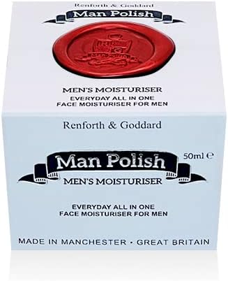 Man Polish Men's Moisturiser - Premium Sensitive Natural Anti Ageing Men's Moisturiser for Face 50ml