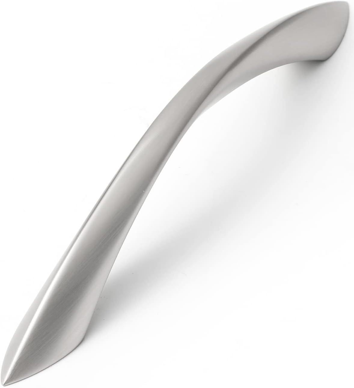 10 Pack Brushed Nickel Cabinet Pulls 5 Inch Arch Twisted Silver Handles Drawer Kitchen Cupboard Bathroom Dresser Cabinet Hardware Zinc Alloy