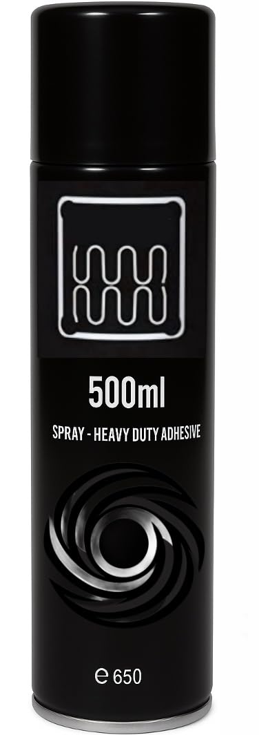 Heavy Duty Spray Adhesive 500ml – Industrial Strength, Fast Drying Glue for Upholstery, Carpets, Foam, Wood & Metal | Multi-Purpose, Strong Hold, Quick-Drying Spray