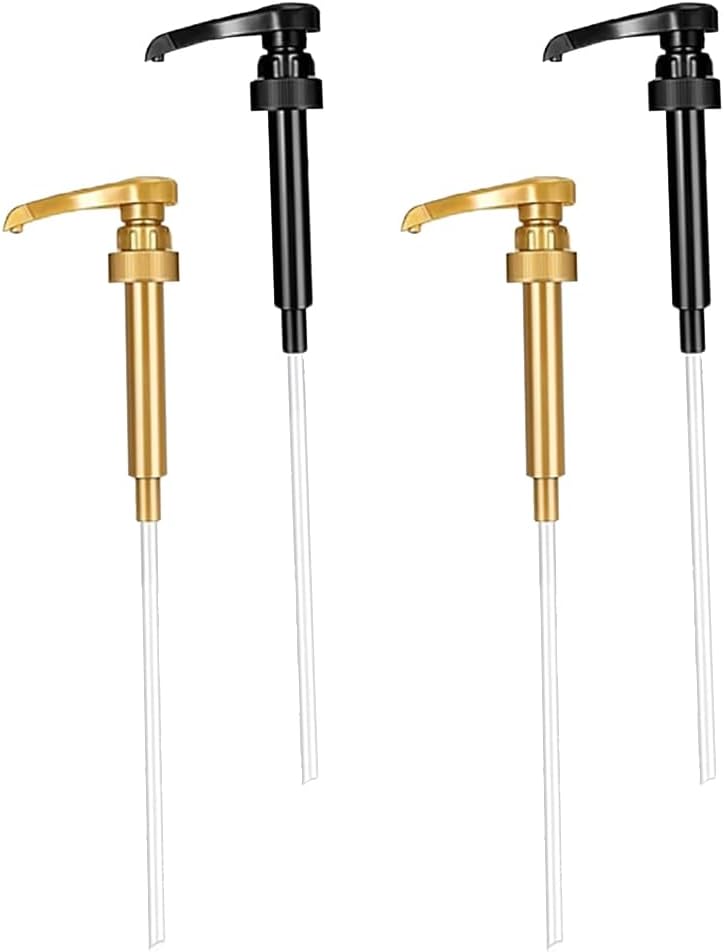 4-Pack Syrup Pump, Coffee Syrup Dispenser, Fits 750ml-1L Bottles for Blueberry Syrup & Coconut Syrup, Press-Down Pump Bottle Dispenser for Syrups for Coffee Drinks