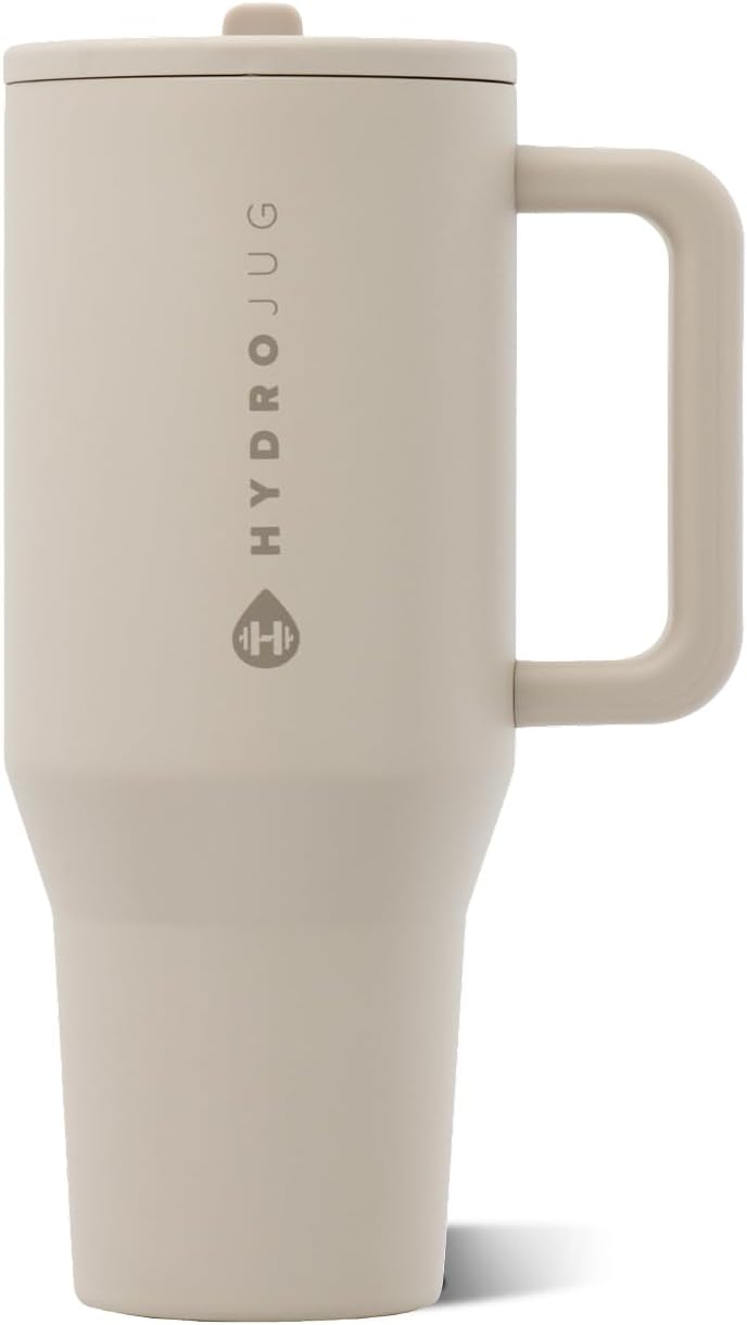 HydroJug Traveler 32oz, Insulated Water Bottle with Handle, Dune