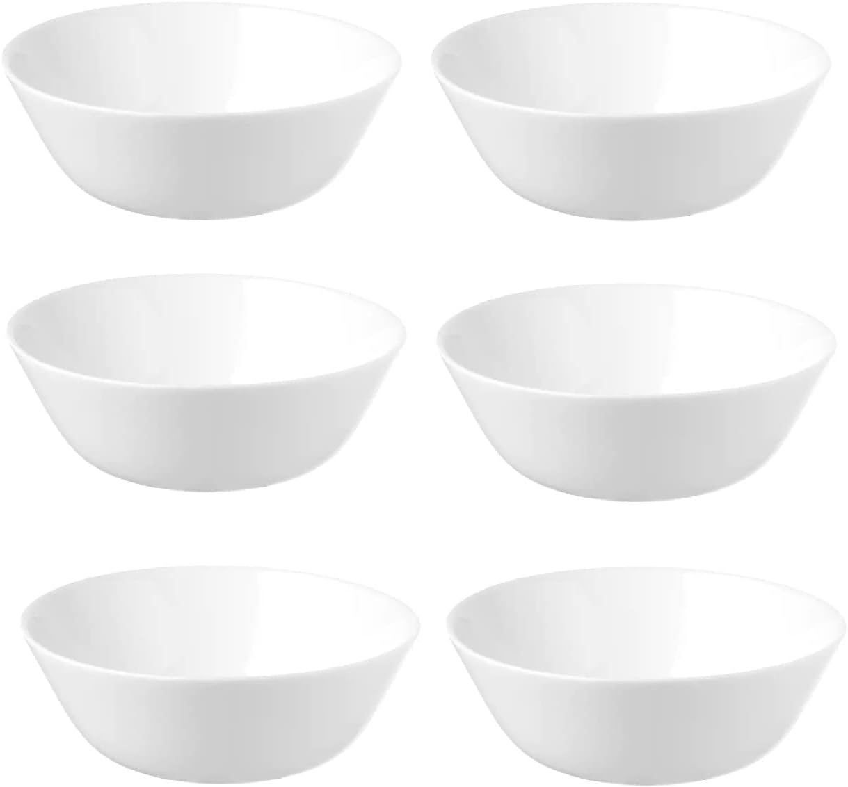 I-K-E-A Set of 6 OFTAST Tempered Glass Bowl Serving Dinner Bowl Dessert Salad Pasta Bowls Set 15 cm + Free TSA Shoe Bag, White