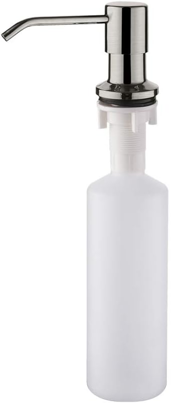 Ibergrif M34027A Sink Dispenser Pump, Kitchen Sink Soap Dispenser Built in 500ml Liquid, 360° Rotation Nozzle, for Bathroom and Dish Lotion Sink, Stainless Steel, Grey