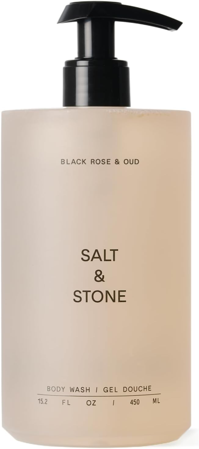 Salt & Stone Body Wash for Women & Men, Black Rose & Oud 15.2 fl oz