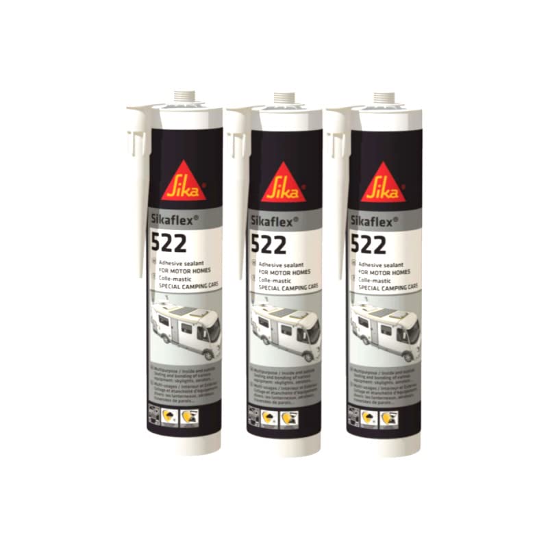 SIKA Sikaflex 522 Caravan - White - 300ml - Set of 3 Sikaflex Putty Adhesives
