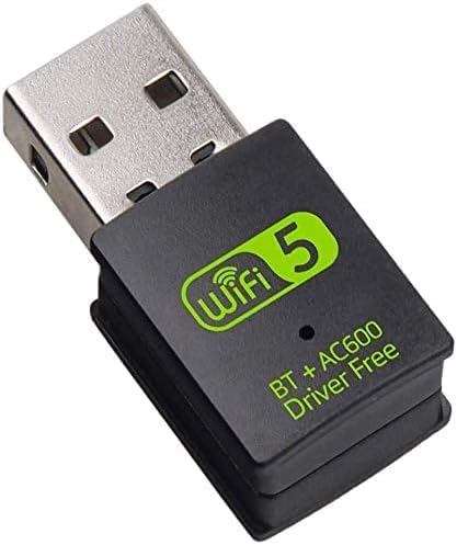 RUOVXWU WiFi & Bluetooth USB Adapter - Mini Wireless Dongle 600mbps Dual Band 2.4G/5.8G for Laptop/Desktop - Win10/8/8.1/7