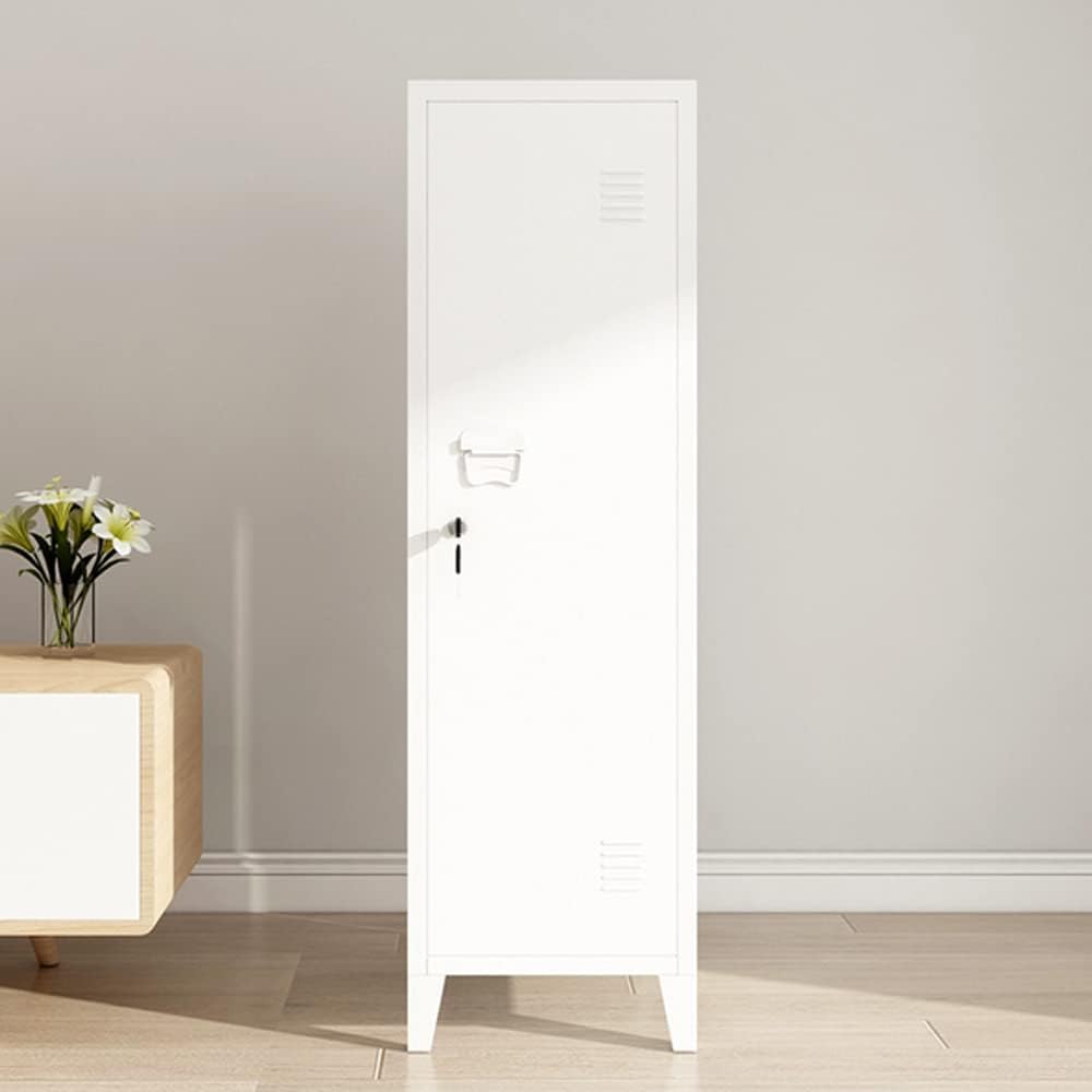 Panana 2 Colors Locker Cabinet Metal Storage Office Filing Cupboard Steel 38x38x137cm (White)