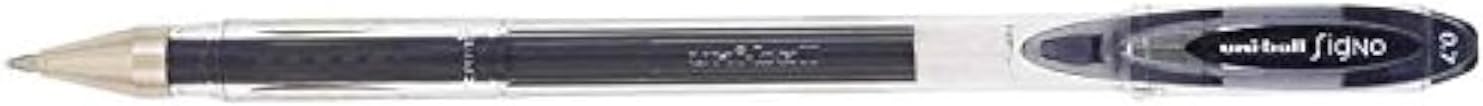 Uni-Ball Signo UM120 Gel Ink Rollerball Pens Medium Tip 0.7 mm Pack of 3 Blackaa