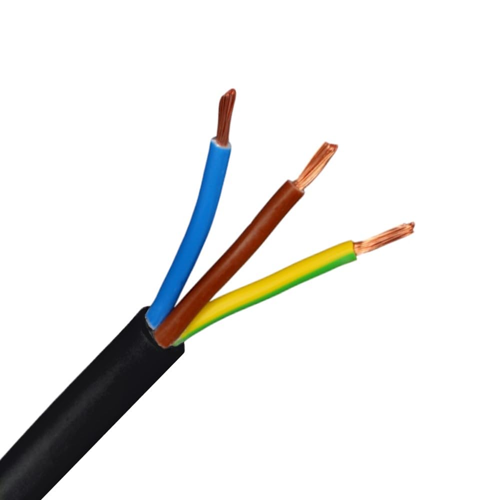 2/3/4 CORE ELECTRICAL FLEX CABLE WIRE LENGTH TWIN TRIPLE 0.75/1/1.5/2.5mm2 230V (3 Core 0.75mm x 1m)