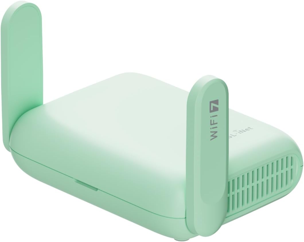 GL.iNet GL-MT3600BE (Beryl 7) Portable Travel Router, Pocket Wi-Fi 7 Wireless 2.5G Router, Mini Portable VPN Routers WiFi for Car, Travel, Public Computer Routers, Business, Mobile/RV/Cruise/Plane