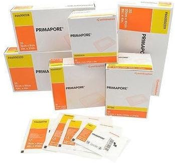 PRIMAPORE Adhesive Non-Woven Absorbent Wound Dressings 10cm x 8cm x20