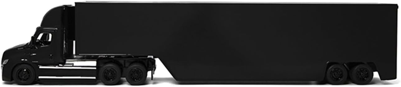 KiNSMART - Freightliner eCascadia Semi-Truck & Container 13Inch 1:62 Scale, Die Cast Metal Model, Pullback Action (Black)
