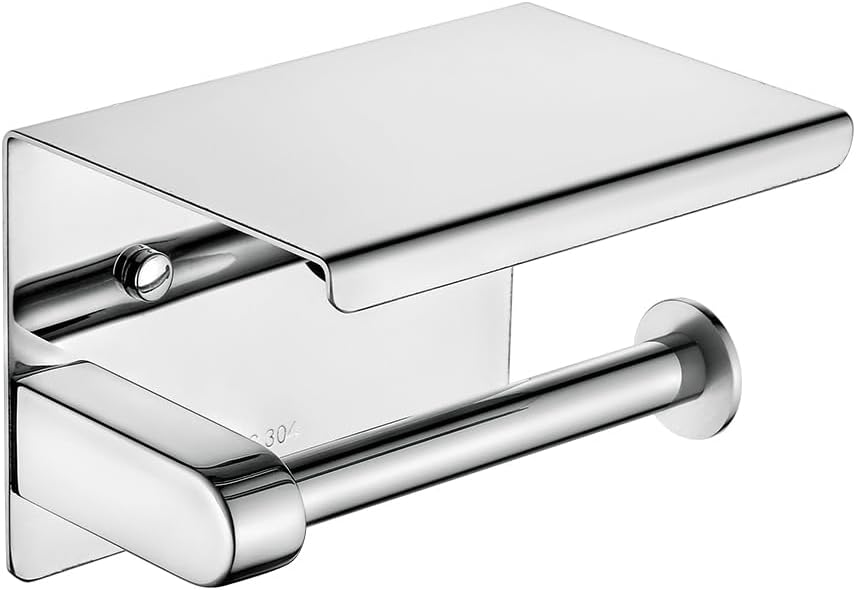 Ibergrif Toilet Paper Holder with Shelf, Wall Mounted Toilet Roll Holder
