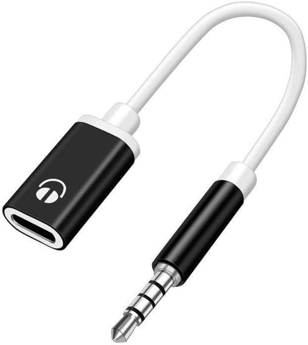 Black 3.5mm Male to TypeC Female Audio Cable Cord 3.5mm Analog Cable Converter Earphone Adapter with MP3 Players, CD Players, Laptops, Tablets, Smartphone Headphones, Earbuds and Accessories
