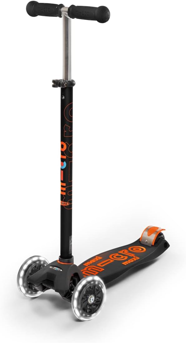 Micro Kickboard - Maxi Deluxe LED - Three Wheeled, Lean-to-Steer Swiss-Designed Micro Scooter for Kids with Motion-Activated Light-Up Wheels for Ages 5-12 …