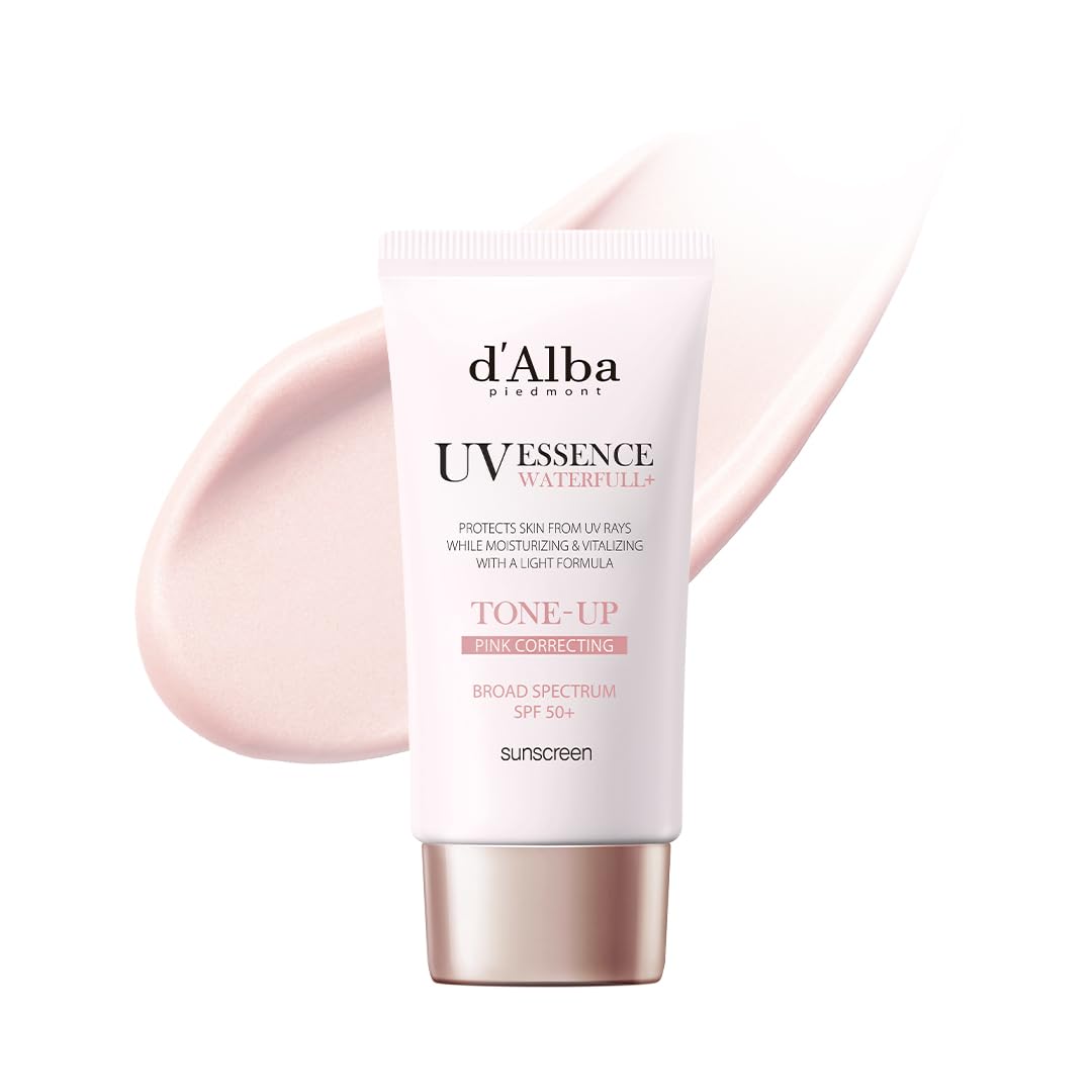 d'alba Piedmont Waterfull Tone-Up Sunscreen Serum BROAD SPECTRUM SPF 50 + Korean Sunscreen for Face, All Skin Tones, Sweat Proof Formula (1.69 fl.oz.)