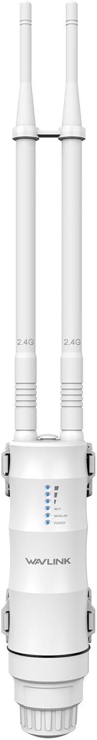 WAVLINK N300 Outdoor Wireless Access Point, Weatherproof 300Mbps 2.4G WiFi Access Point support 100m Active/Passive PoE, AP/Router/WISP/Bridge Mode, 100Mbps WAN/LAN, UK Plug