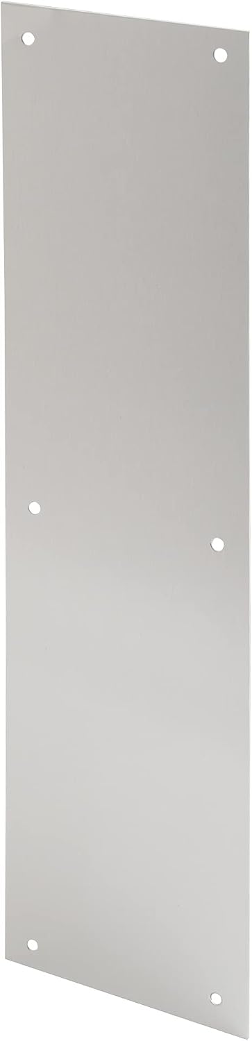 Prime-Line J 4581 Door Push Plate, 4 In. X 16 In., Satin Aluminum (Single Pack)