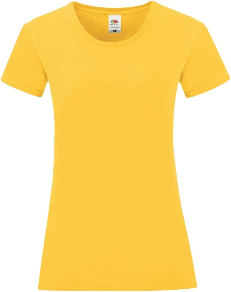 Fruit of the Loom Women's Iconic T-Shirt, Standard Length, Tunic, Pullover, Short Sleeve, Small, Heather Grey