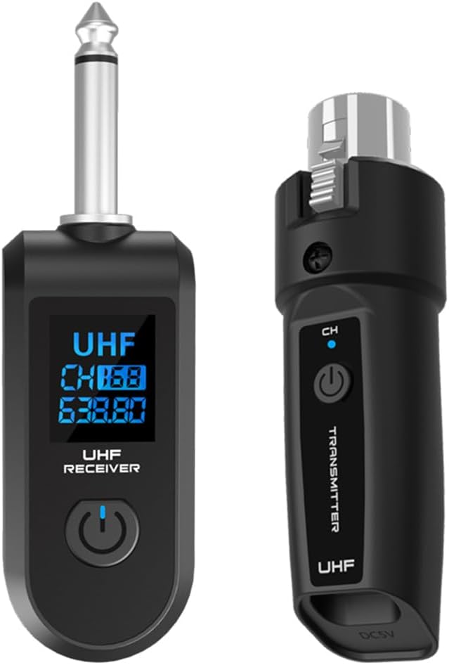 Wireless Microphone Converter Rechargeable XLR Transmitter and Receiver Microphone Wireless System for Audio Mixer Dynamic Mic Electric Guitar Bass