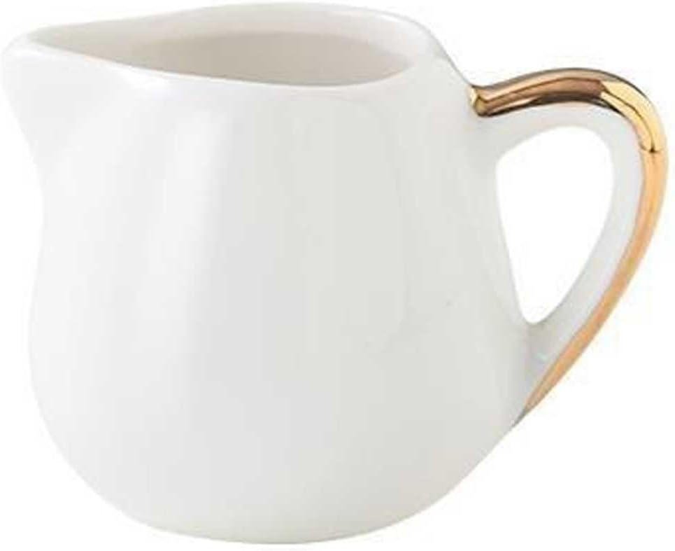 Gravy Boat Gold Rimmed Milk Spoon Juice Bucket Milk Pitcher Milk Small Cup Beef Concentrate Brown Cup Ceramic Gravy Boat Steak Sauce Bowl Gravy Jug(Large)