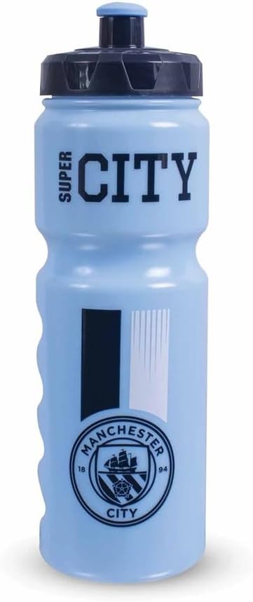 Hy-Pro Officially Licensed Manchester City F.C. Plastic Bottle – 750ml, Water Bottle, 0.75L, Reuseable, Retractable Nozzle, Lightweight, Sports Bottle, BPA Free, Great Man City Gift Idea