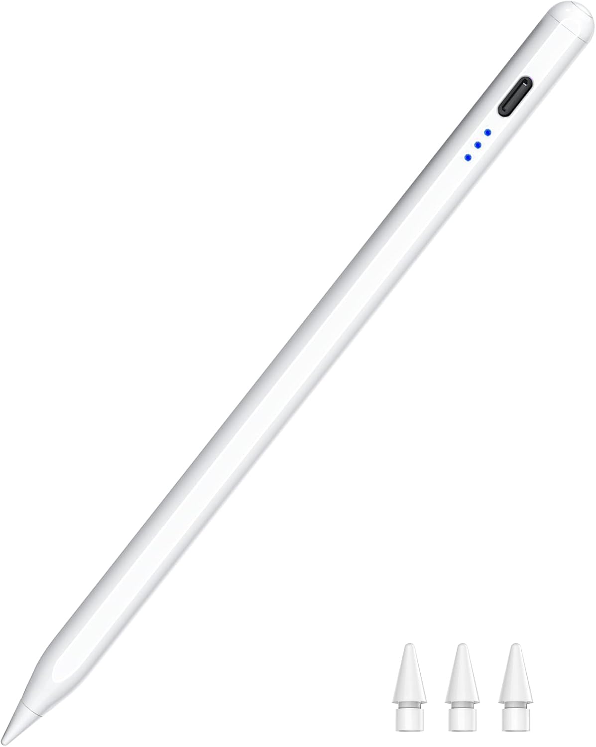 Stylus Pen for iPad 2018-2024, Fast Charging Pencil (1st Generation) with Tilt Sensitivity & Palm Rejection, Magnetic Pen for iPad Air 3/4/5/M2, iPad Mini 5/6, iPad 6/7/8/9/10, iPad Pro 11"/12.9"/M4