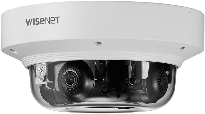 Hanwha Techwin PNM-9084QZ 8MP (2MP x 4) Network Vandal Outdoor Multi-Sensor Multi-Directional Dome Camera, Motorized vari-Focal 3.0~6mm (FOV: 107˚ ~ 56.3˚), RJ45 Connection