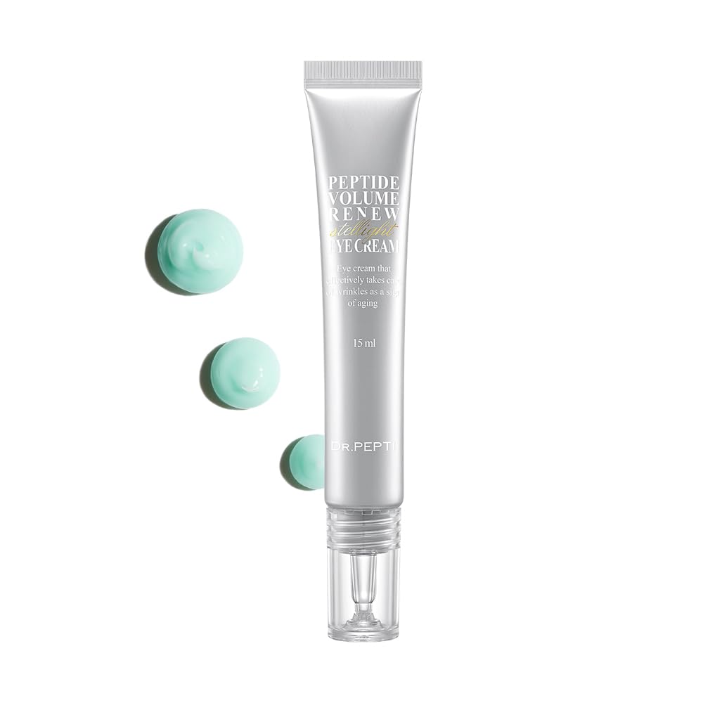 dr.pepti Peptide Volume Renew Stellight Eye Cream | Korean Eye Cream for Men & Women | Hyaluronic Acid Eye Cream Korean Skincare | K Beauty Eye Cream | Vitamin C Eye Puffiness Reducer 0.50 oz
