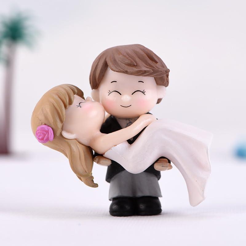 Lovers Bride Groom Statue for Fairy Garden,Dollhouse,Wedding Cake Toppers,Cake and Cupcake Toppers,Frosting, Icing and Decorations Edible Cake Toppers Cooking and Baking Pantry Staples