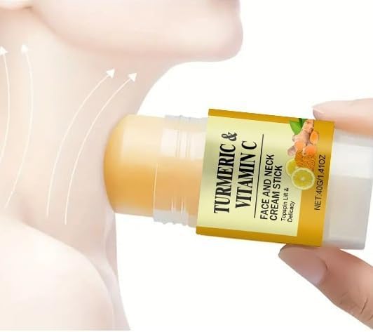 Neck Cream, Turmeric & Vitamin C Face & Neck Tightening Cream Stick, Neck Firming Cream, Smoothes Wrinkles Skin Tightening and Repair Cream for Reduce Double, Moisturizing Erase Fine Lines,Firming