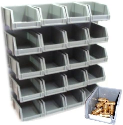 EQUIP247UK Plastic Bin Kit Wall Garage Storage Parts Bins Tool Organiser DIY Wall Rack Kit