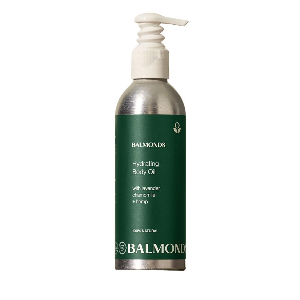Balmonds Hydrating Body Oil - 100% Natural Skin Oil For Dry & Sensitive Skin, Fragrance Free & Made With Chamomile & Lavender, Vegan & Cruelty Free (6.8 oz)