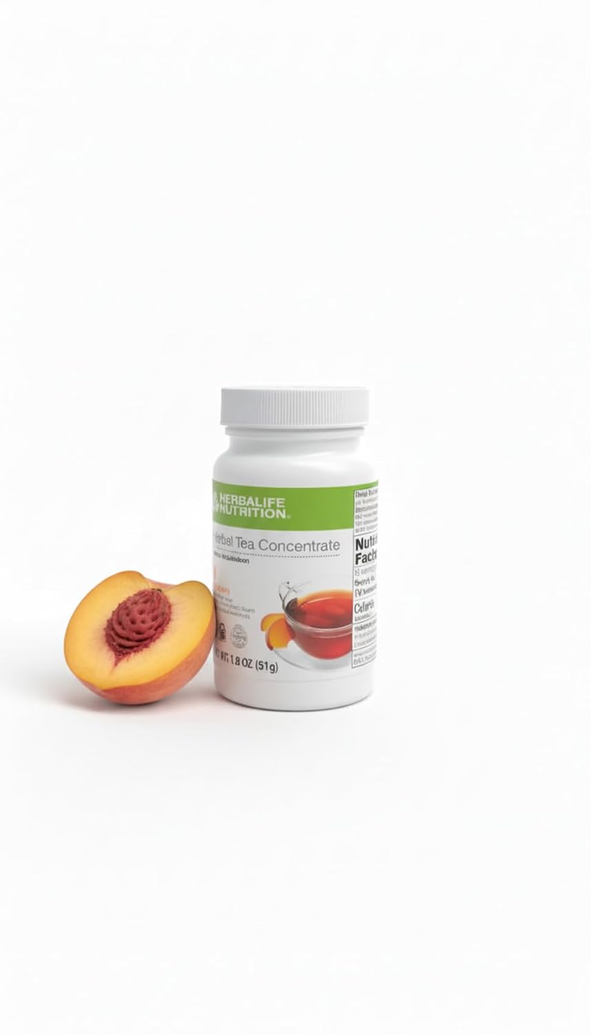 Herbalife Herbal Tea Concentrate: Peach 1.8 Oz. (51g) Gluten Free, Naturally Flavored, No Artificial Sweetener
