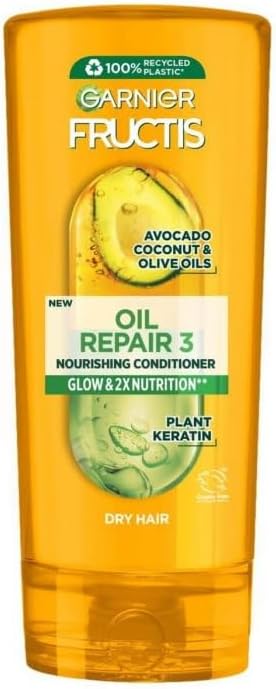 Garnier Fructis Oil Repair 3 Conditioner, 200 ml (PACK OF 2), Nourishing Conditioner, Glow & 2x Nutrition, For Dry Hair, With Avocado, Coconut And Olive Oils