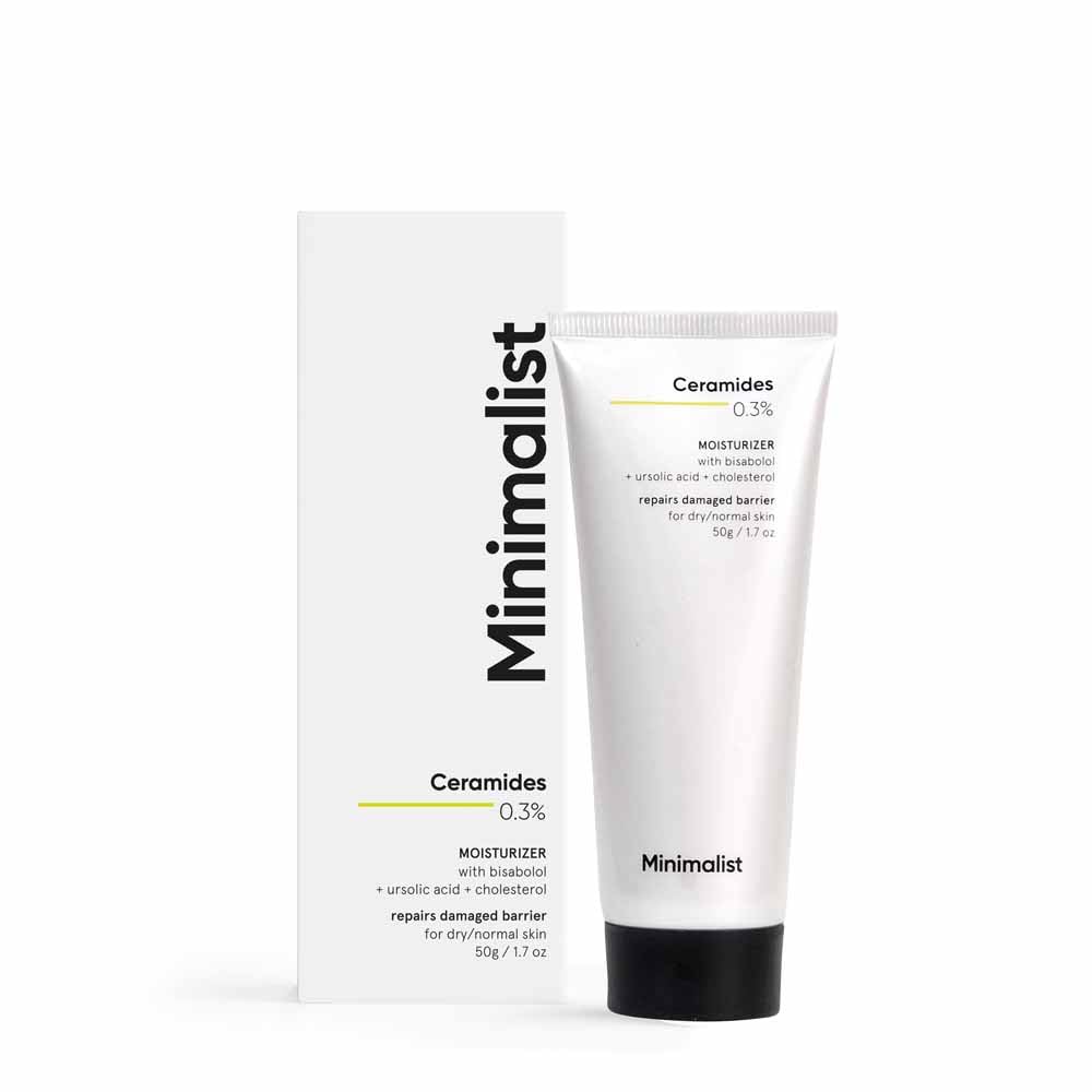 Minimalist 0.3% Ceramide Bisabolol Face Moisturizing Cream For Barrier Repair & Deep Moisturization | For Dry to Normal Skin Type | For Women & Men | 1.7 Oz / 50 gm