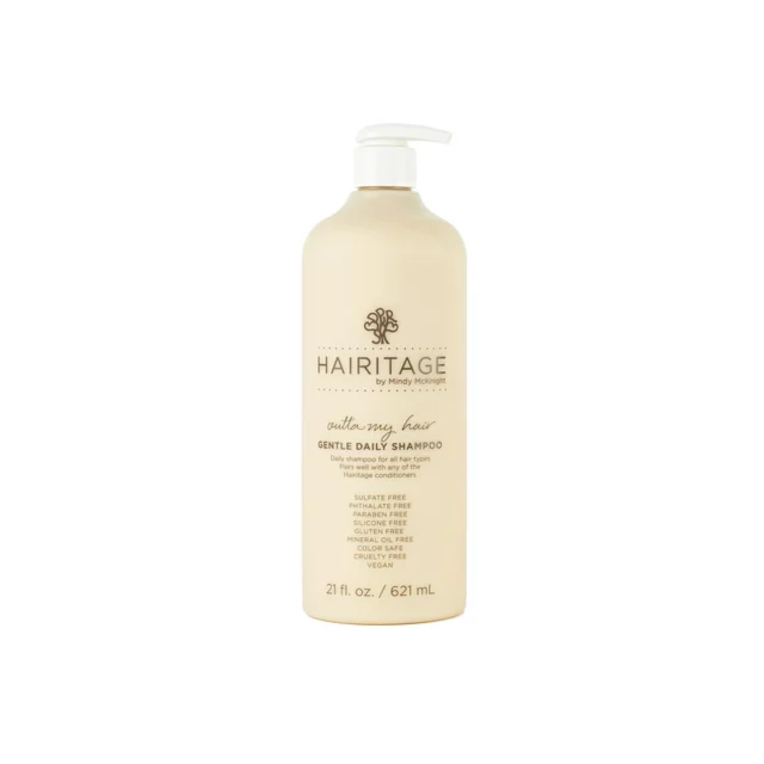 Hairitage Outta My Hair Gentle Daily Hydrating and Moisturizing Shampoo For Dry Hair with Jojoba Oil + Aloe Vera - Ultra-Mild + Moisture-Rich - Improves Dry, Brittle Strands, 21 fl. oz.