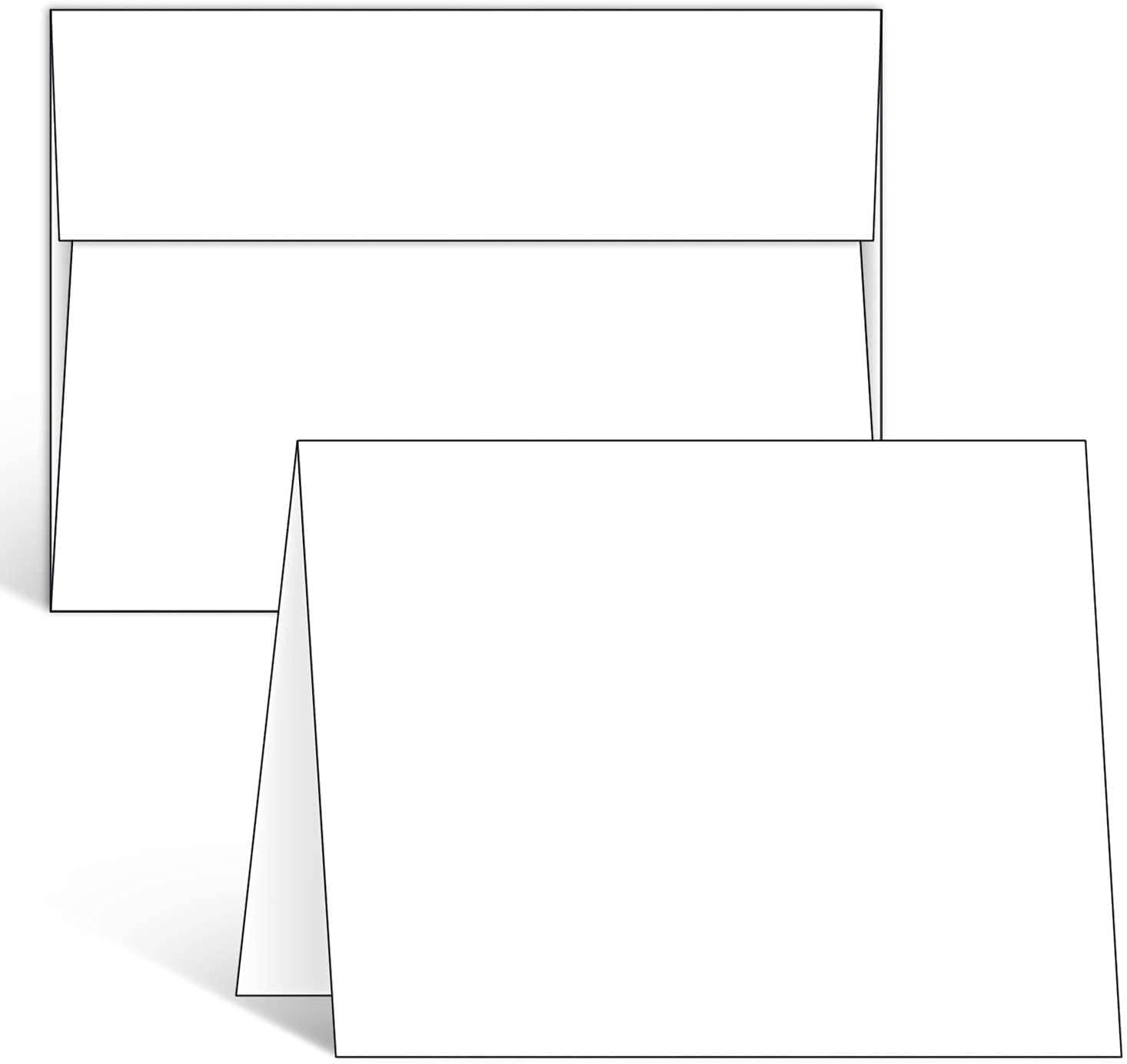 Ohuhu Blank White Cards and Envelopes 200 Pack - 5" x 7" Heavyweight Folded Cards and A7 Envelopes for DIY Greeting Cards Wedding Birthday Invitations Baby Shower Thank You Cards and All Occasions