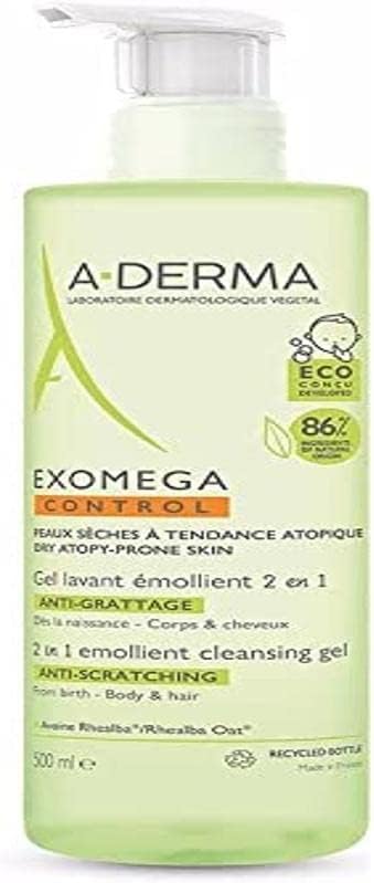 A-DERMA Exomega Control 2in1 Emollient Cleansing Gel Anti-Scratching 500ml