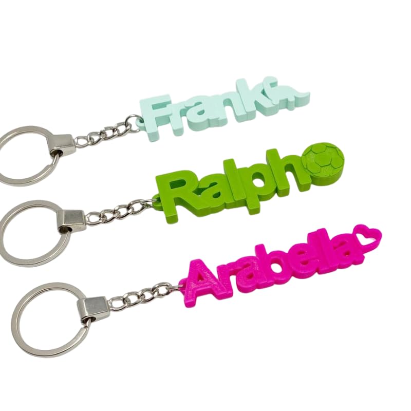 Personalised keyring for kids, Name keyring with icons, Name Tags, Sturdy high quality keychain, Letter keyring, Stocking Filler, Eco friendly PLA plastic, Free UK postage
