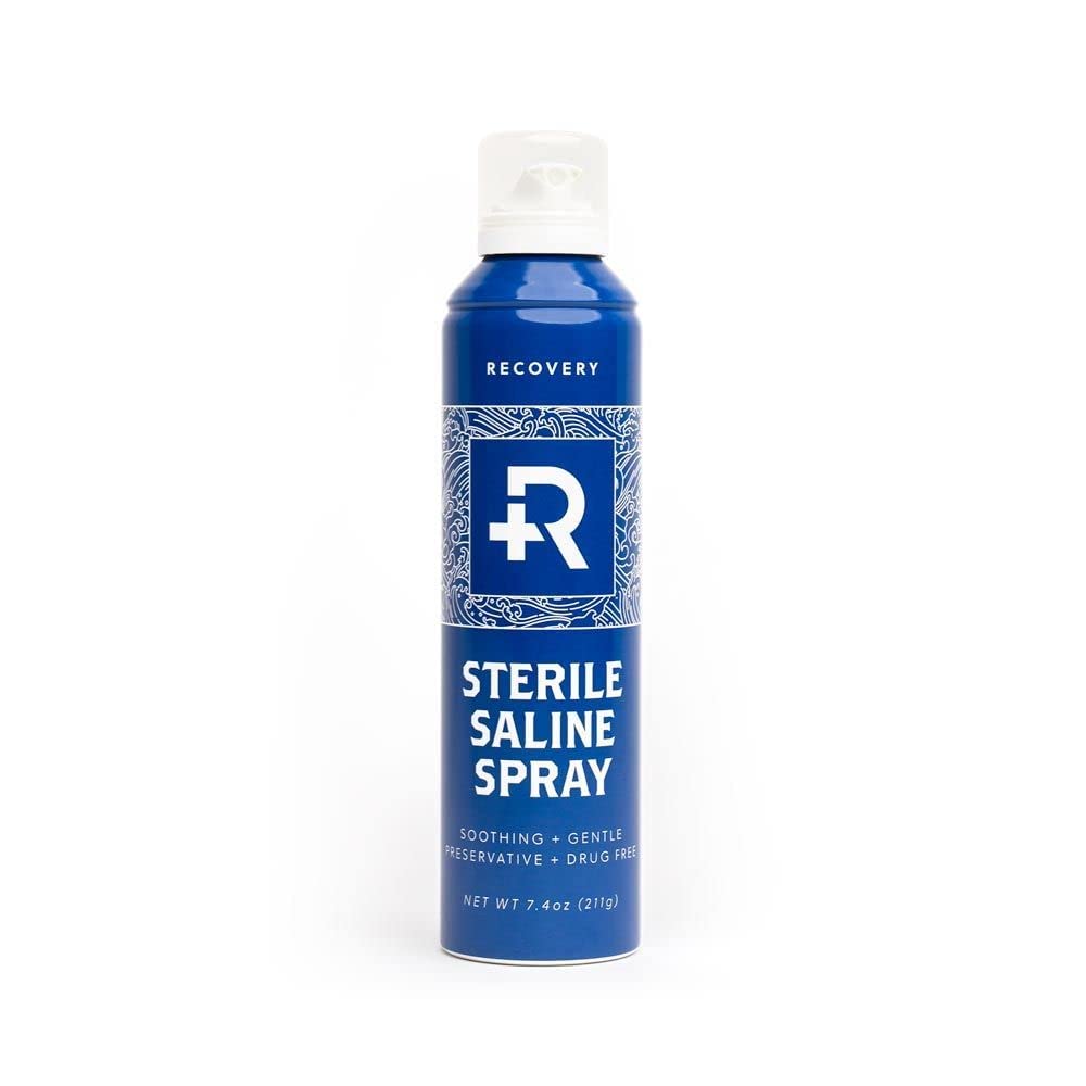 Recovery Aftercare Saline Piercing Aftercare Spray - Sterile Saline Solution for Ear, Belly & Nose Piercings - Removes Dirt & Debris - Soothing & Gentle Cleaner - Vegan & Preservative-Free (7.4 oz)