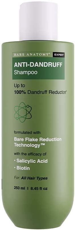 Bare Anatomy Anti Dandruff Shampoo | Salicylic Acid, Piroctone Olamine & Biotin | Sulphate Free | pH 5.3 | Oily Scalp & Hair Fall Control | Unisex | 250ml