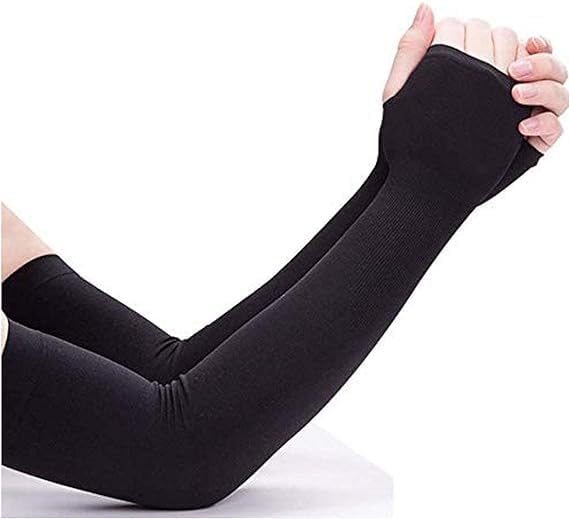 Lookka Arm Sleeves UV Protection, Cooling & Breathable, UPF 50+, Black & White, Unisex Adults, Adults & Outdoor Enthusiasts