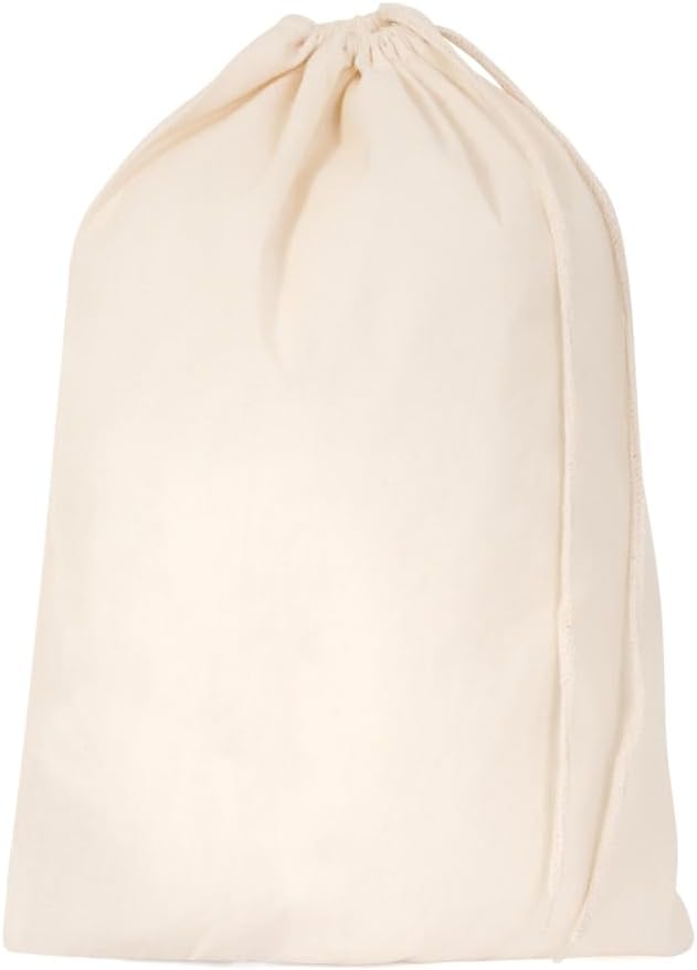 Plain Natural 100% Cotton Drawstring Stuff Bags | Eco Friendly Storage Pouch | Beige - L - 50cm x 40cm