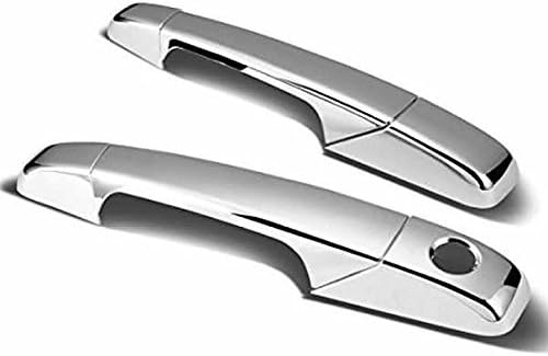 Chrome Door Handle Covers Compatible with 07-13 Chevrolet Silverado / 07-14 Chevrolet Avalanche/Suburban/Tahoe/GMC Sierra/Yukon&Yukon XL/Cadillac Escalade 2DR