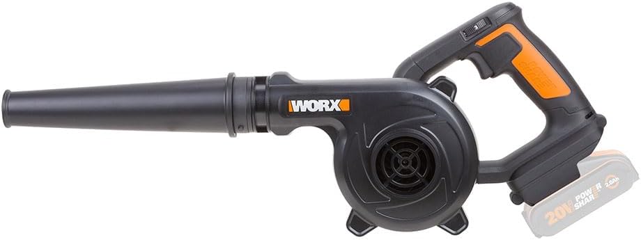 Lightweight Blower 20V Max Worx | PowerShare | WX094.9 | No Battery or Charger Included | 3 Speeds, Ergonomic and Powerful | Ideal for Workshop Blows